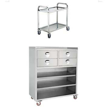 High Quality Storage Cabinet for Saudi Restaurant Kitchens - Stainless Steel Trolley with Drawers & Wheels