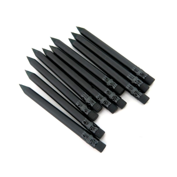 Customized Logo HB Black Wood Pencil with Eraser, 3.5 Inch