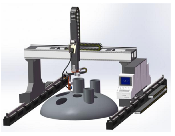 Gantry Welding Robot of Intersecting Lines on Cylindrical Shell and Head