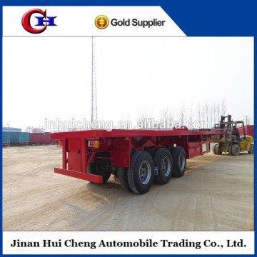 3 Axles 40ft container semi trailer, flatdeck trailer for containers