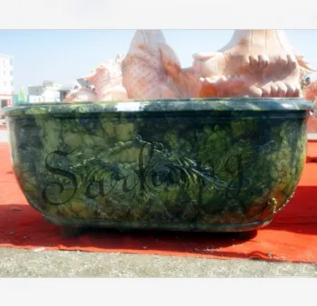 Advance green marble freestanding stone bathtub