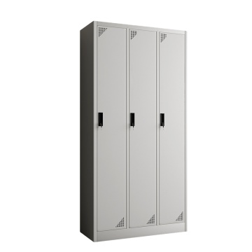 Secure Mental Storage: 3-Door Locker with Lock and Ventilation for Office and School Use