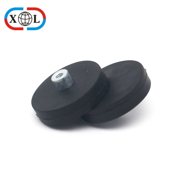 Non-Scratch Neodymium Rubber Magnet with Screwed Bush