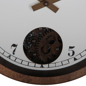 Relógio de parede antigo de 12 polegadas com engrenagens