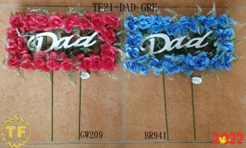 19"Dad Floral Pillow Cemetery