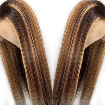 Uniky ombre blonde wig 30 inch highlighted human hair wig 13x4 transparent lace Malaysian virgin human hair ombre wigs