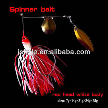 Red head white body lead Spinner Bait