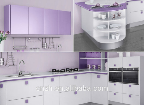 2015 best-selling design light purple cheap MDF kitchen cabinet for kitchen furniture