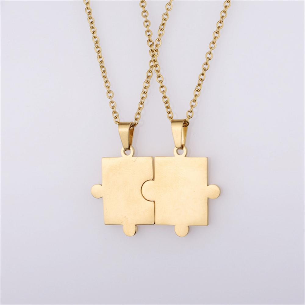 Collier de couple Bijoux Gift Geometric Puzzle Collier