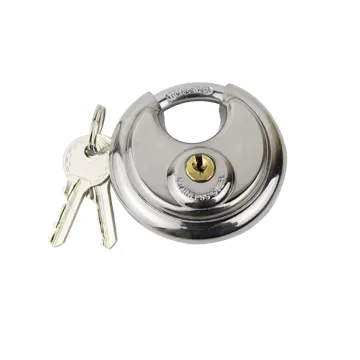 Professional Heavy Duty Stainless Steel Round Lock Disc Padlock with Keys