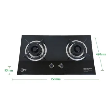 High Quality Double Burner Built In Gas Cooker Tempered Glass Gas Stove