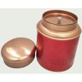 Red Coffee Tin Can with Double Lid