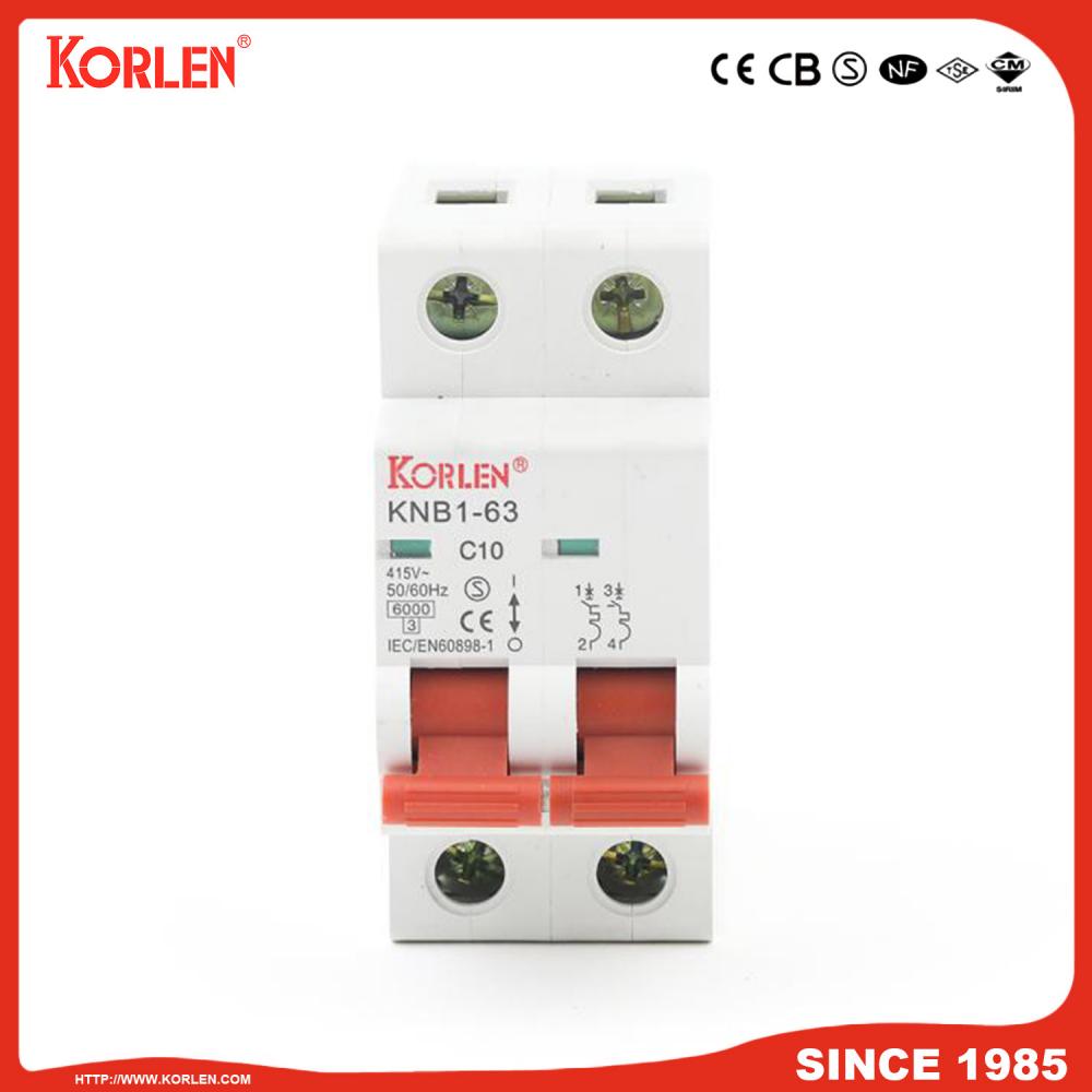 6ka Mini Circuit Breaker with SEMKO KNB1-63 2P