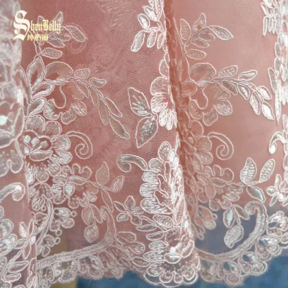 Pink lace mesh long sleeve baby frock style baby dress girls children dress
