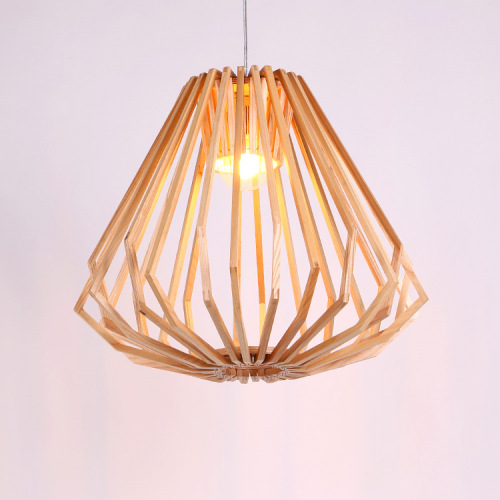 LEDER Luminaire suspendu contemporain en bois