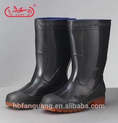Pvc rain boots for farm, safety rain boots