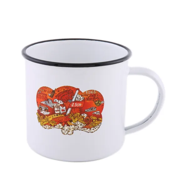 Classic Daily Kitchenware White Mug with Flower Printed (020049)