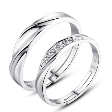 925 Sterling Silber Zirkon offen verstellbare Ringe: Perfektes koreanisches Design für Liebhaberschmuck