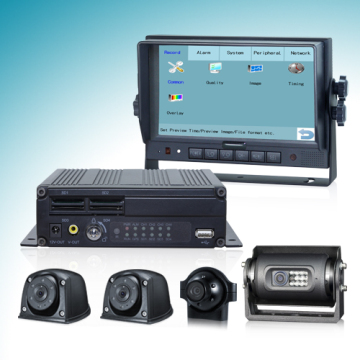 4-Channel Automobile Vehicle DVR with Touch Monitor Operation
