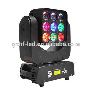 Cheap 9pcs 3*3 4 in 1 led matrix moving head beam stage light