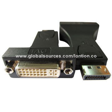 New DisplayPort to DVI F Adapter, Nickel- or Gold-plated Connector