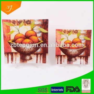 fruit tempered glass plate in 2pc set