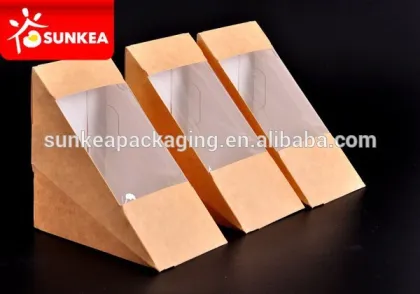 Paper sandwich container, sandwich wedge