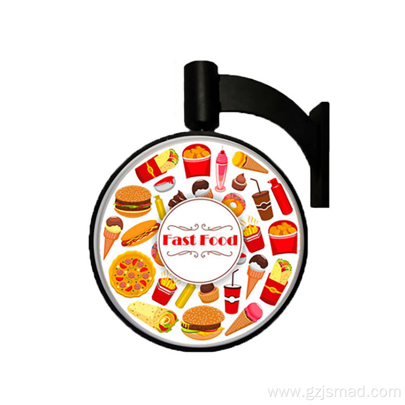 Round Double Side Rotating Acrylic Advertising Light Box