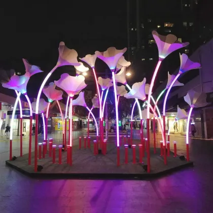 IP65 Rated Painting Button Landscape Light Art Installation Exhibition with Custom Outdoor Gramophone Trumpet Lights