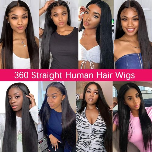 Straight 360 HD Lace Front Wigs Human Hair