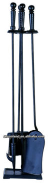 4-pcs fireplace tools set,black