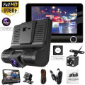 4 inch HD 1080P 3 Lens Car DVR Dash Cam Vehicle Video Recorder Rearview Camera 170 Degree