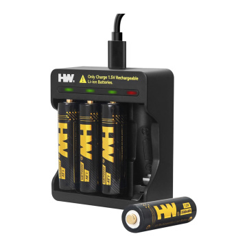 4PCS 1.5V AA 3500mWh Rechargeable Lithium Batteries