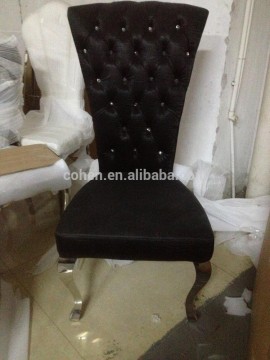 2014 new professional metal dining chair with pu upholster or fabric