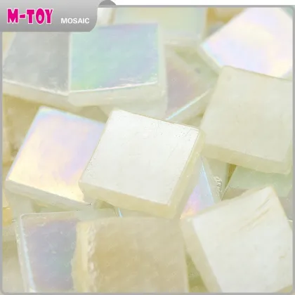 SJ199 white ice jade 15x15 transparent glass sculpture wall art
