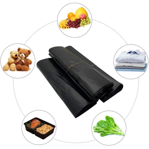 Grocery Supermarket Custom Black Plastic Packaging Bags In Bulk