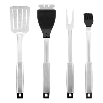 Aço inoxidável Handle 4Pcs Bbq Grill Utensílios