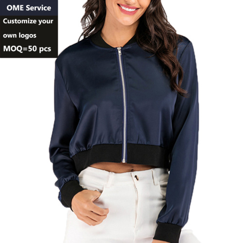 Veste de baseball occasionnel noire pour femmes