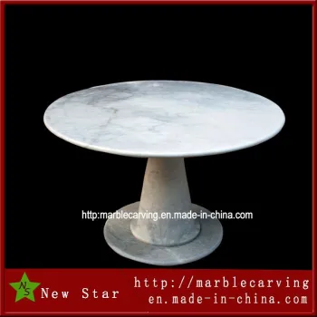 White Marble Carving Round Table for Garden Mt1718