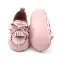 Pink Girl Moccasin New Design Colorful Baby Leather Moccasin Supplier