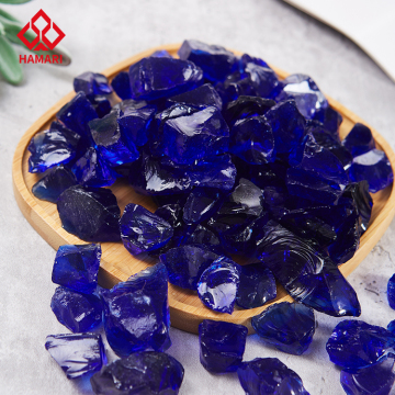 Deep Blue Decorative Glass Rocks for Landscaping