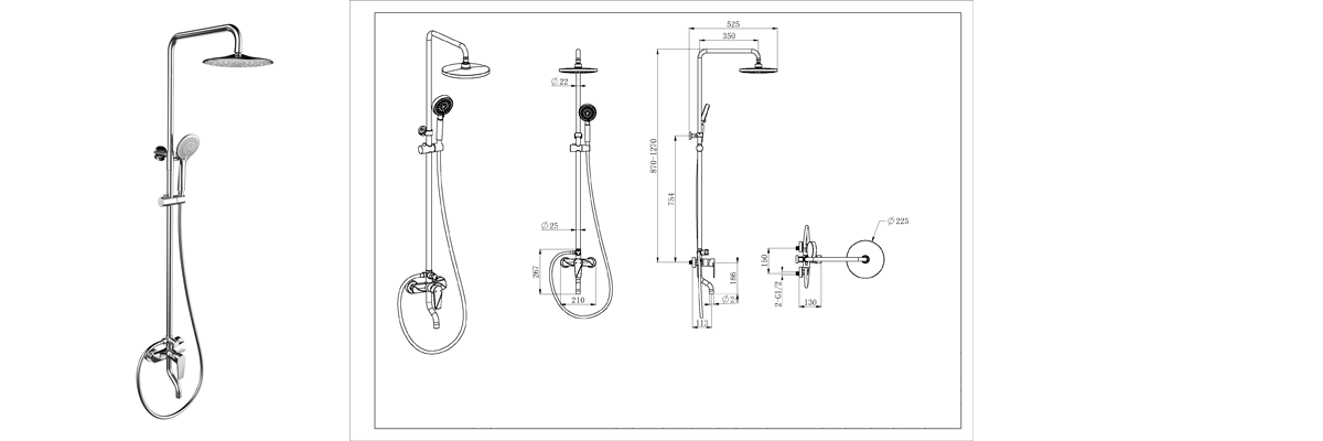 rain shower head system