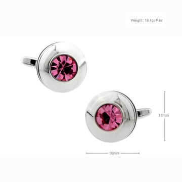 Beautiful Pink Crystal Cufflinks, Wholesale Custom Cufflinks For Man's Shirt