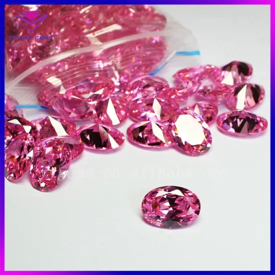 Wuzhou Supplier Oval Pink Cubic Zirconia Loose Synthetic CZ Stone Factory Price