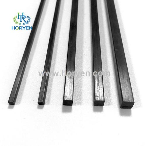 Pultruded Tube And Rod High strength pultruded solid carbon fiber square rod Factory