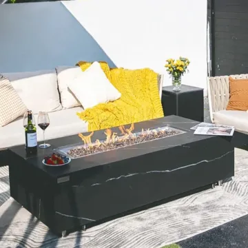 Modern Garden Fire Pit Steel Smokeless Gas Outdoor Glass Fire Pit Indoor