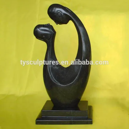 Abstract figure carved granite figures statue stone romantic kissing couple sculpture