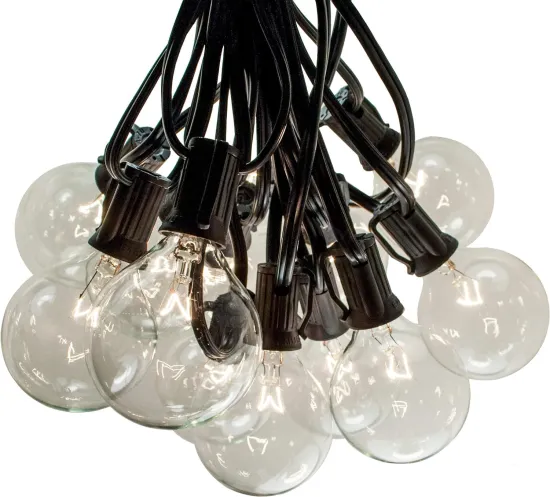 New Design Outdoor Solar Panel 20 Bulbs Hemp Rope G50 LED String Lights for Restaurant, Home, Garden, and Festival Decor