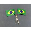 Mini 50Pcs Brazil Toothpick Flags Paper Food Picks Cake Toothpicks Cupcake Toppers Fruit Cocktail Sticks Decoration Toothpicks