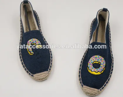 Lady Stylish Embroidery Canvas Espadrille Shoes
